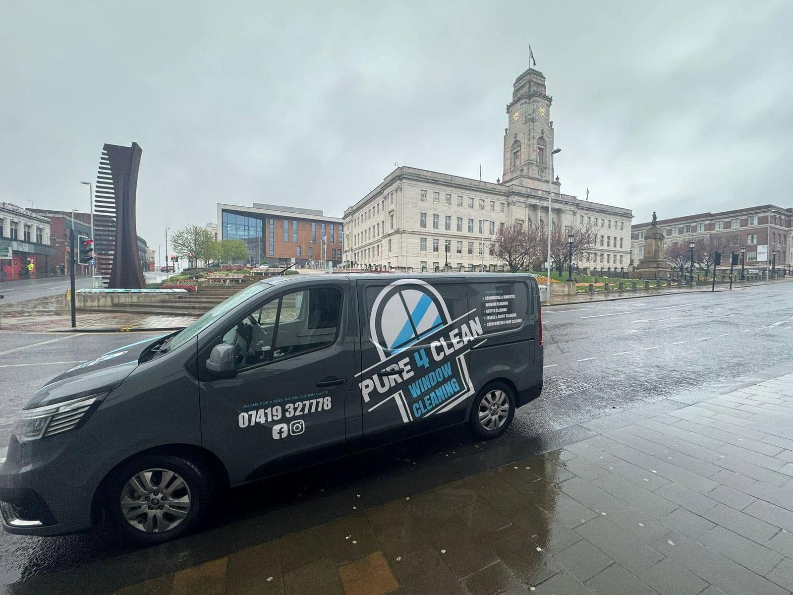 Pure4clean van in Barnsley town centre